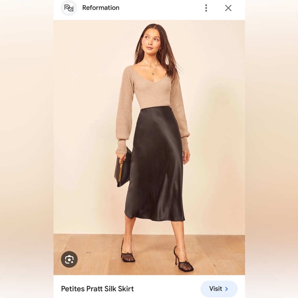 Reformation Silk Skirt